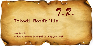 Tokodi Rozália névjegykártya