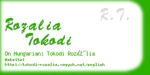 rozalia tokodi business card